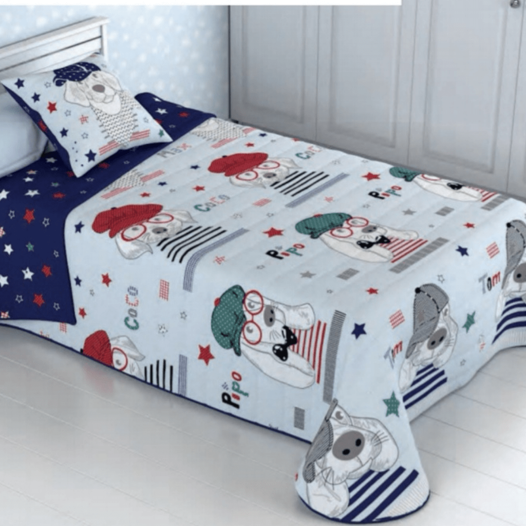 Colcha Bouti Reversible Perritos 1 Colcha Bouti Reversible Perritos