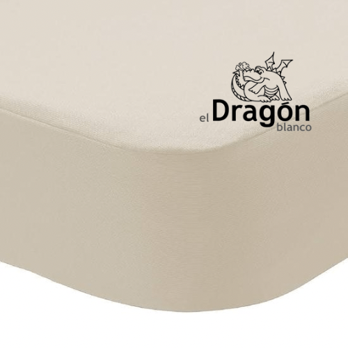 Sábana bajera algodón Dragón Blanco Beig 1 Sábana bajera algodón Dragón Blanco Beig