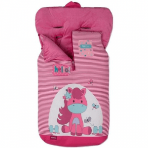 Saco Carro Universal Pony de tejido transpirable de tacto suave. Exterior totalmente impermeable e interior de microfibra polar.