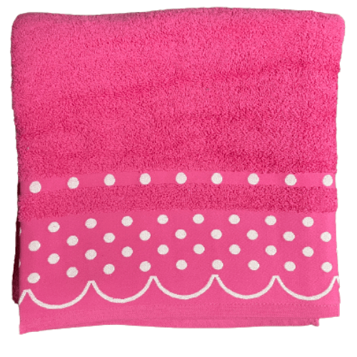 Toalla Algodón Topos Fucsia 500Gr 3 Toalla Algodón Topos Fucsia 500Gr - Imagen 3