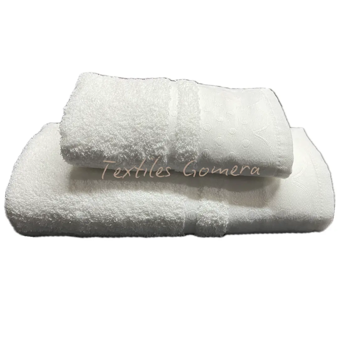 Toalla Algodón Topos Blanca 500Gr 2 Toalla Algodón Topos Blanca 500Gr - Imagen 2