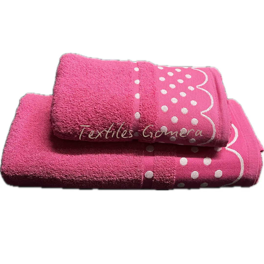 Toalla Algodón Topos Fucsia 500Gr 2 Toalla Algodón Topos Fucsia 500Gr