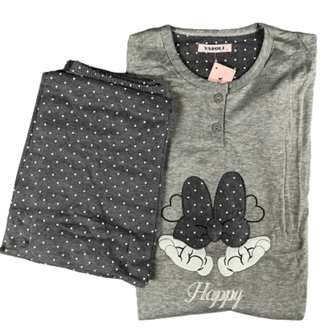 Pijama Afelpado Lazo gris de Chica 1 Pijama Afelpado Lazo gris de Chica con tejido perchado con felpa en el interior, que aporta calidez y confort. Estilo juvenil y original.