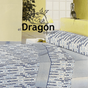 Sábanas Franela Dragón-Blanco Marco gris