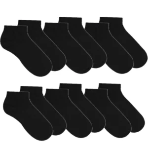 12 Pares de Calcetines Tobillero Negro