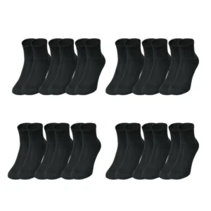 12 pares de calcetines Sport semi alto negro