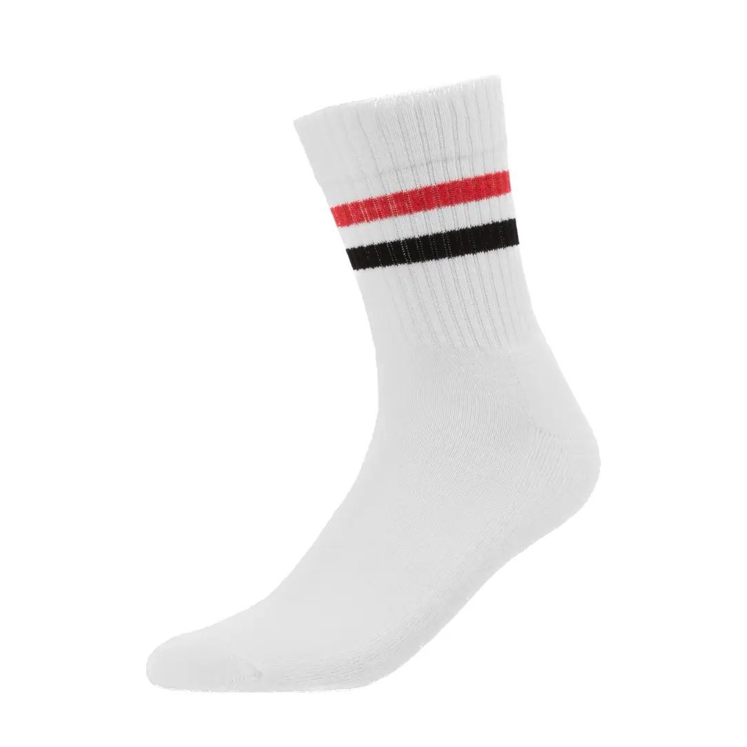 Calcetines deportivos blancos con rayas 1 Calcetines deportivos blancos con rayas