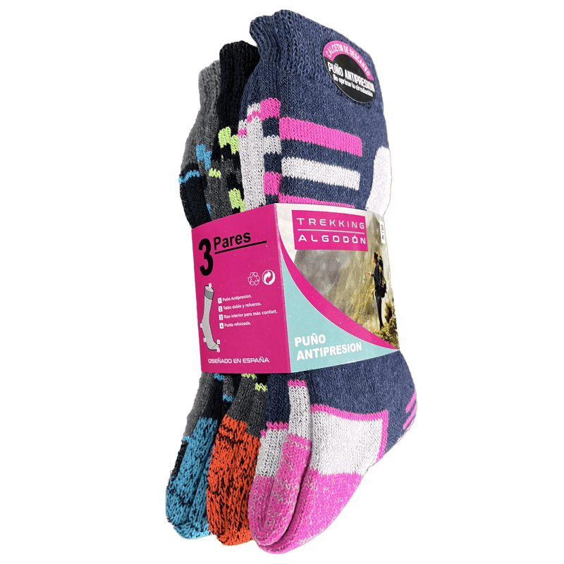 Calcetines térmicos de trekking mujer 4 Calcetines térmicos de trekking mujer, técnico de alta transpirabilidad, le mantiene confortable y seco en todo el momento con interior de rizo.
