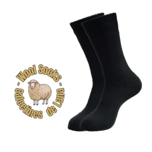 calcetines de lana para hombre negros