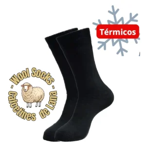 3 pares de Calcetines de Lana térmicos negros de chica