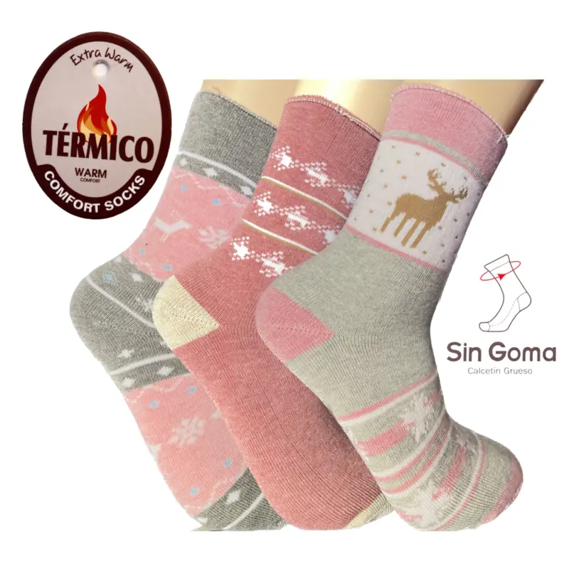 Calcetines térmicos sin goma de chica 1 Los Calcetines térmicos sin goma de chica son la opción perfecta para las mujeres que buscan comodidad y calor en los días fríos.