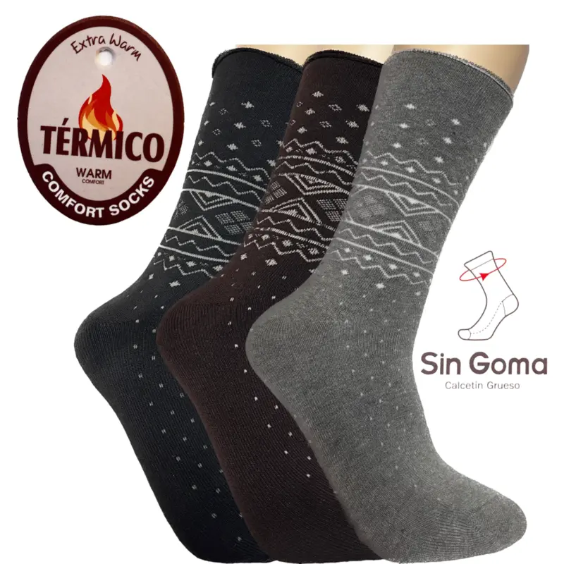 Calcetines térmicos sin goma de chico 1 Los Calcetines térmicos sin goma de chico son la opción perfecta para las mujeres que buscan comodidad y calor en los días fríos.