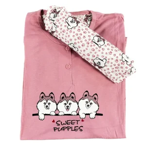 Pijama de entretiempo Husky rosa