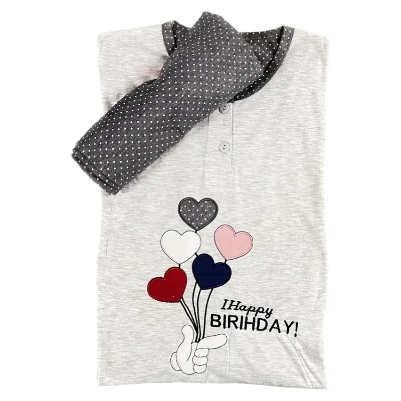 Pijama de entretiempo Globos gris 1 Pijama de entretiempo Globos gris