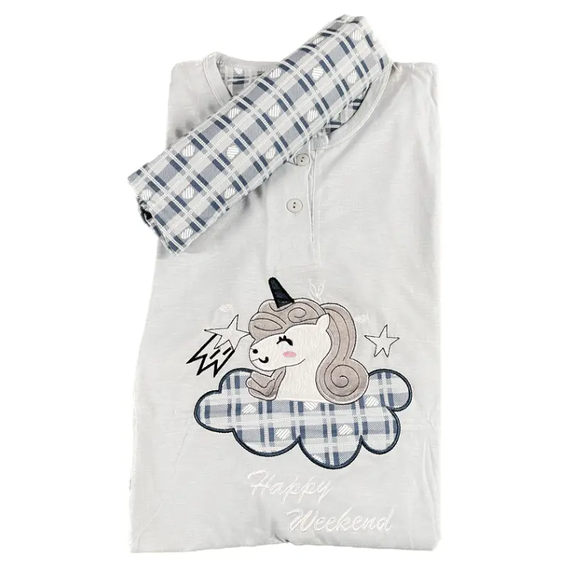 Pijama de entretiempo Unicornio verde 1 Pijama de entretiempo Unicornio verde