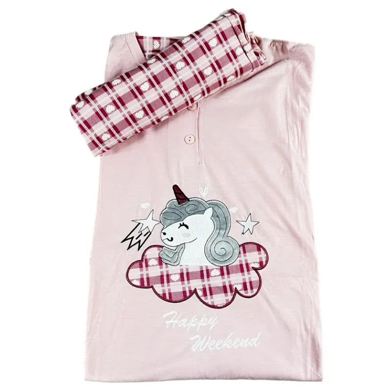 Pijama de entretiempo Unicornio rosa 1 Pijama de entretiempo Unicornio rosa