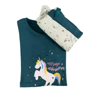 Pijama de entretiempo Unicorn verde