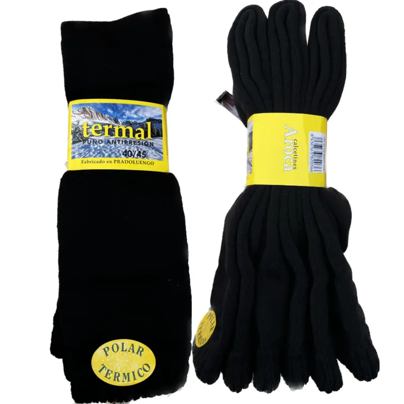 Calcetines térmicos largos negros de montaña 3 Calcetines térmicos largos negros de montaña para caza y pesca son ideales para cualquier actividad al aire libre. Son perfectos para caminar, correr, etc.