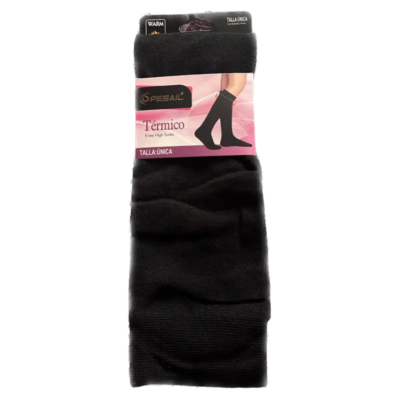 Calcetines medias largos térmicos negros 2 calcetines medias largos térmicos negros