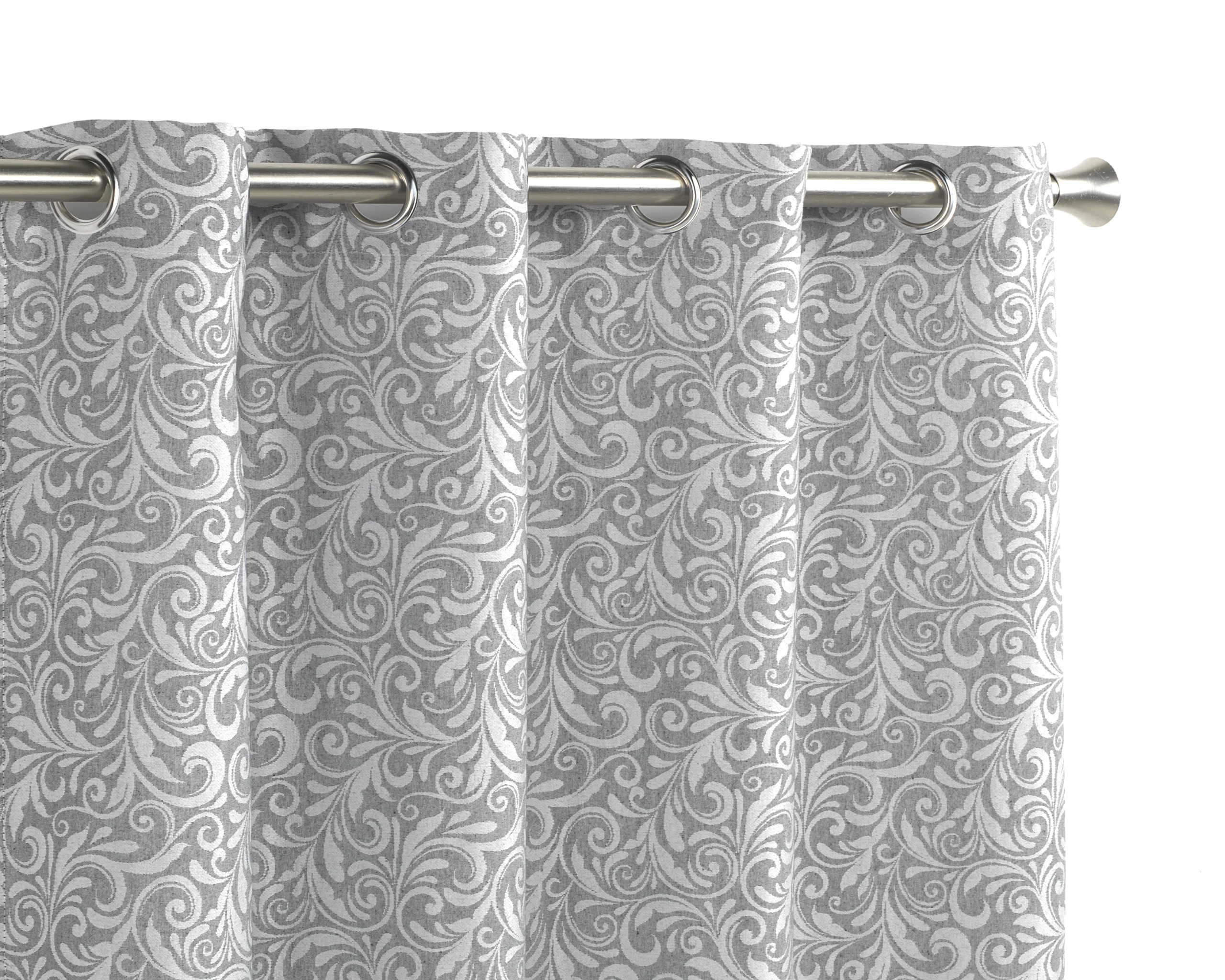 Edredón confort jacquard Tahití gris de Mapuca 2 Cortina jacquard Tahití gris de Mapuca