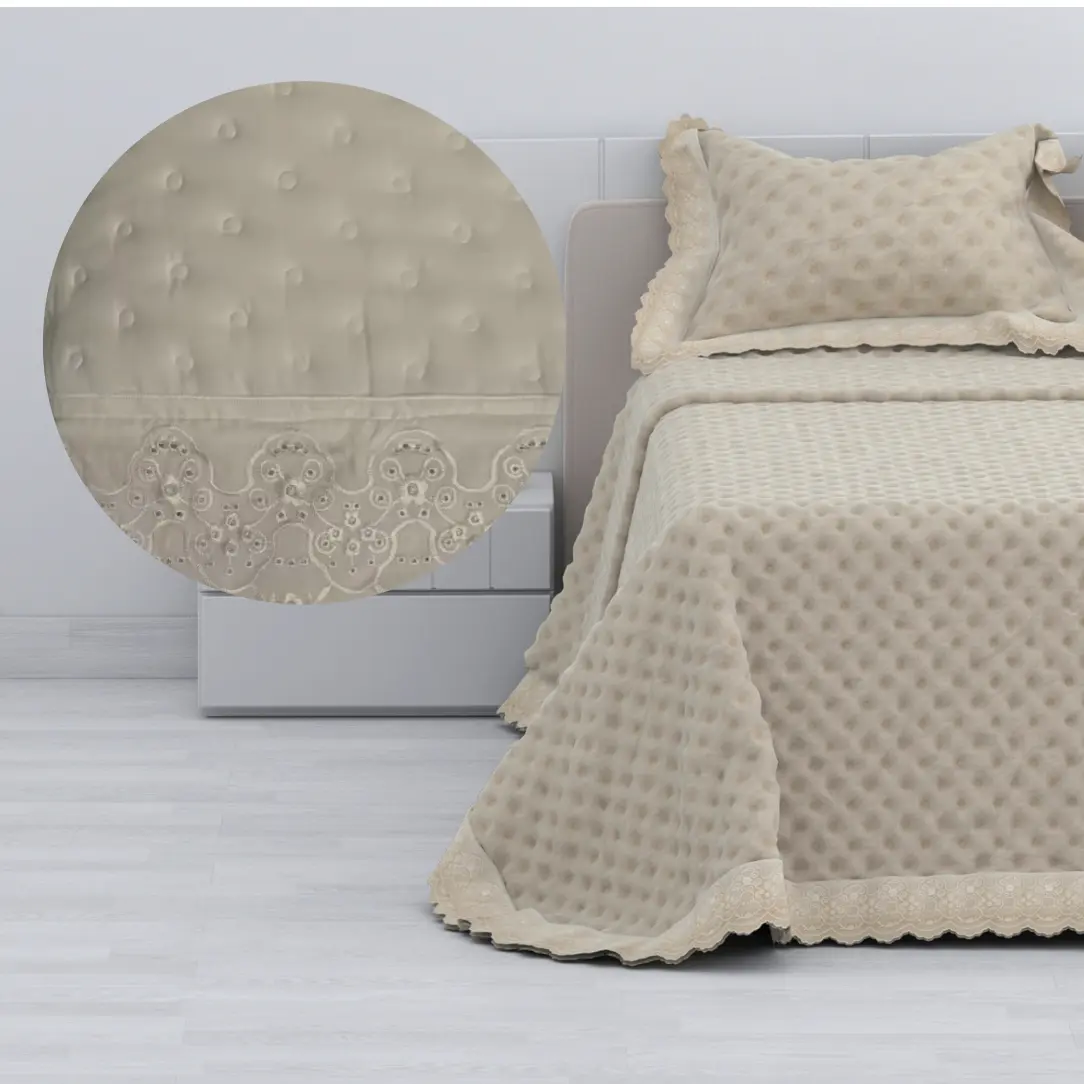Colcha volante Bordado Victoria beige 1 Colcha volante Bordado Victoria beige