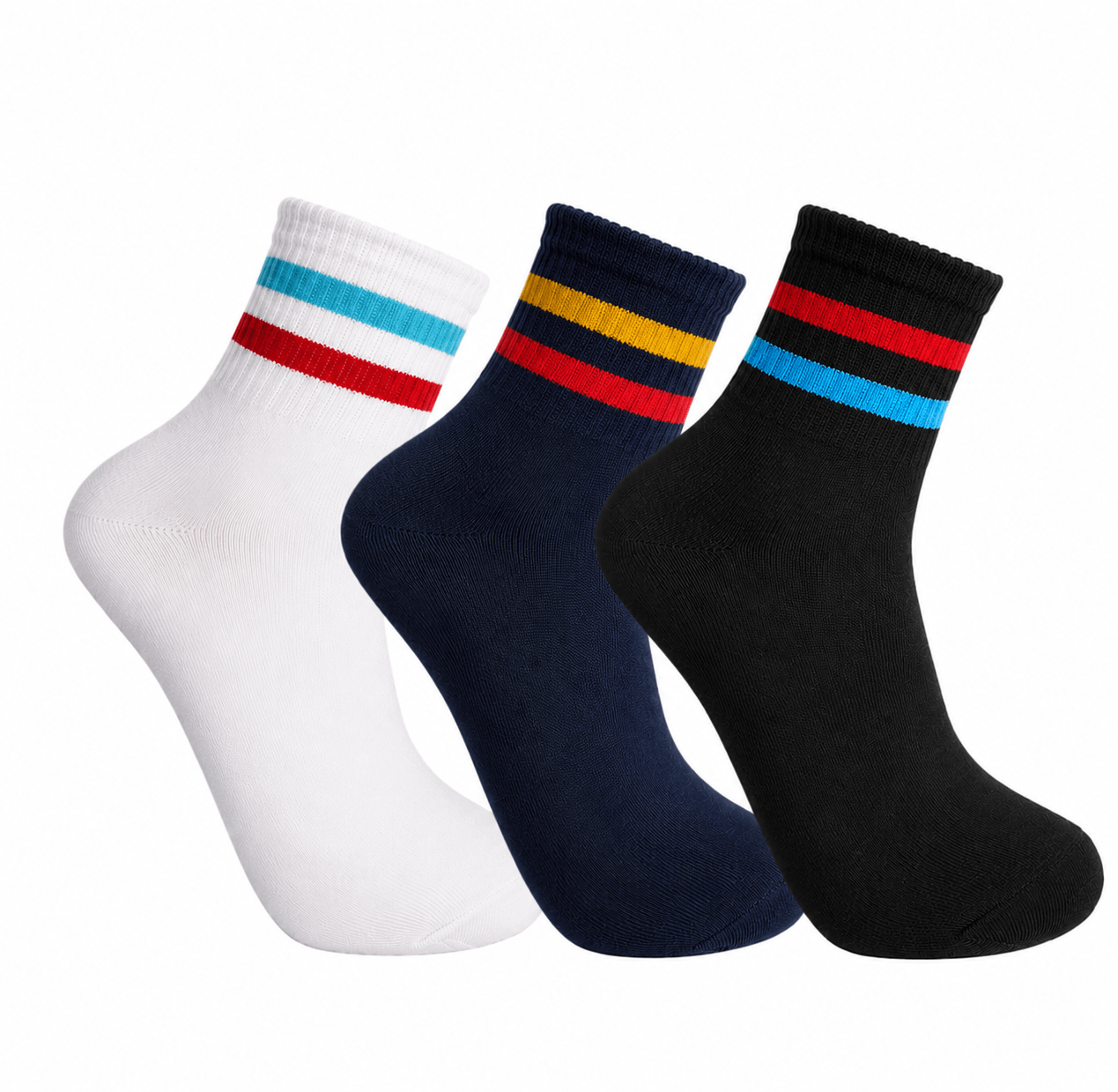 Calcetines Sport semi altos rayas 1 Calcetines Sport semi altos rayas
