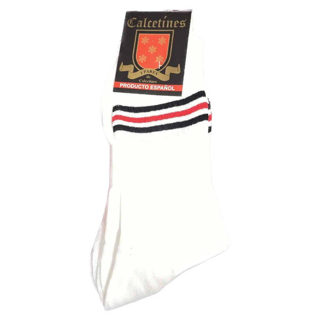 Calcetines deportivos blancos de hilo 2 Calcetines deportivos blancos de hilo - Imagen 2