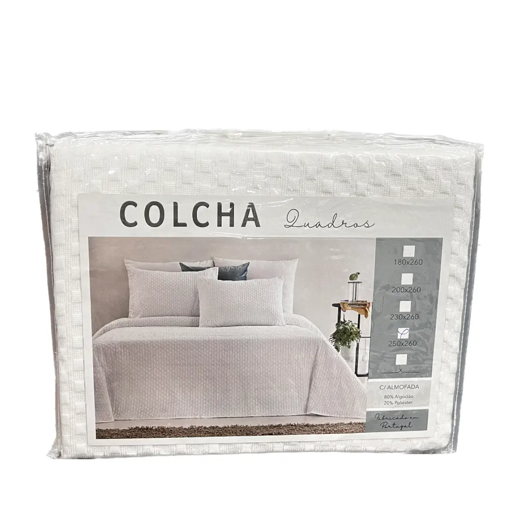 Colcha piqué Luadros blanca 3 Colcha piqué Luadros blanca
