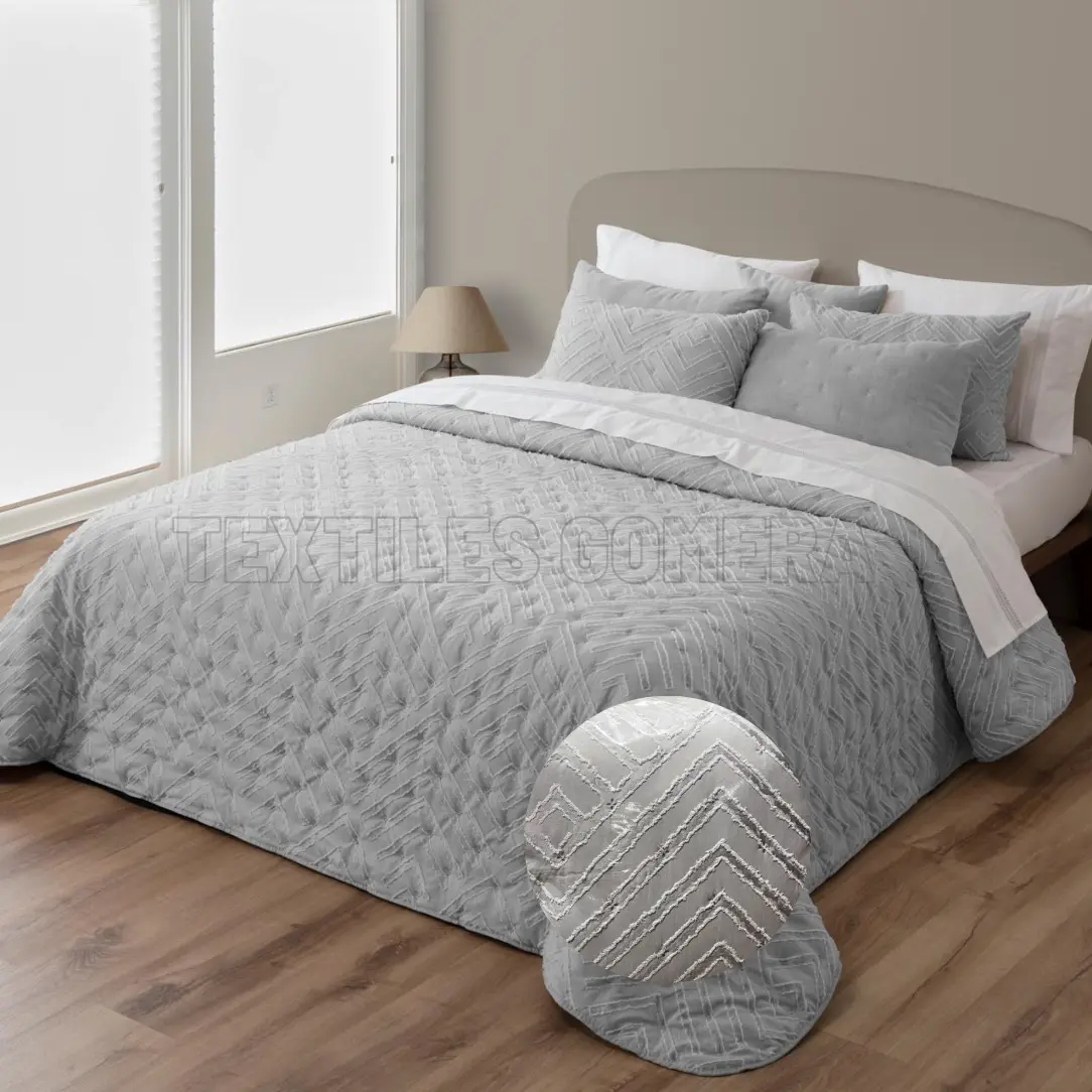 Colcha Siena gris con Tejido StoneWash 1 Colcha Siena gris con Tejido StoneWash