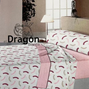Sábanas Dragón Blanco Cotes rosa
