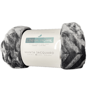Manta Plaid Jacquard Gris