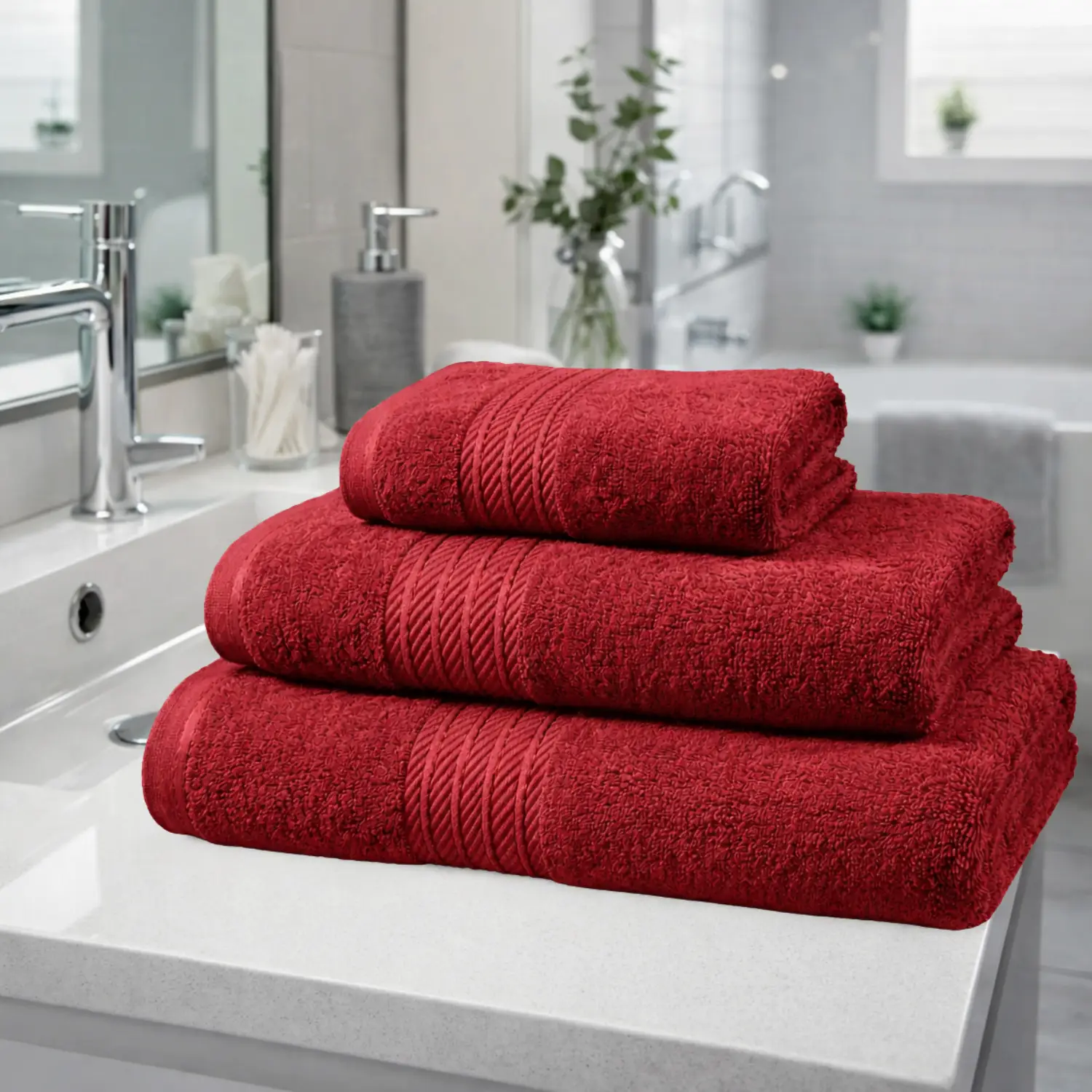 Toallas de baño premium granate 1 Toallas de baño premium granate