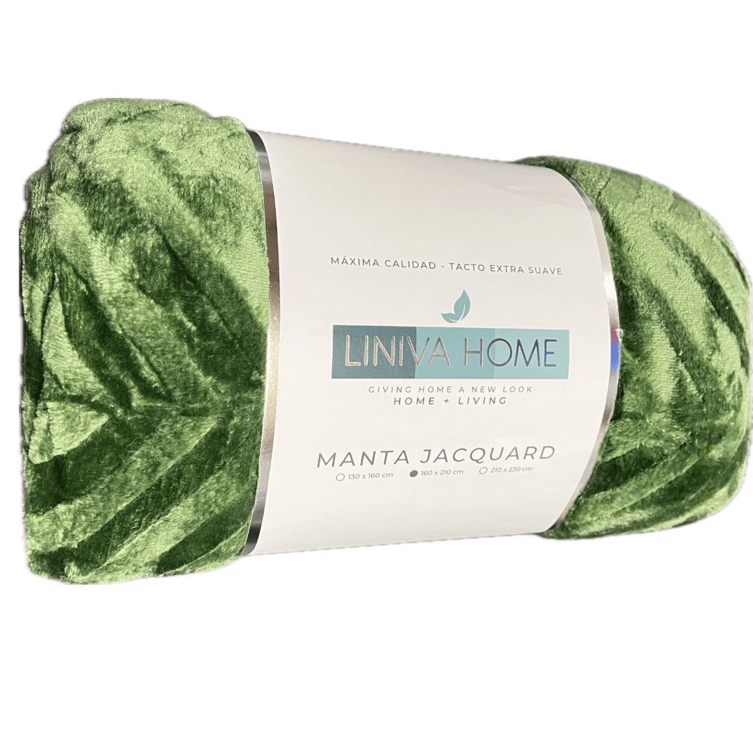 Manta Plaid Jacquard verde 1 Manta Plaid Jacquard verde