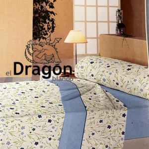 Sábanas Franela Dragón-Blanco Bora azul