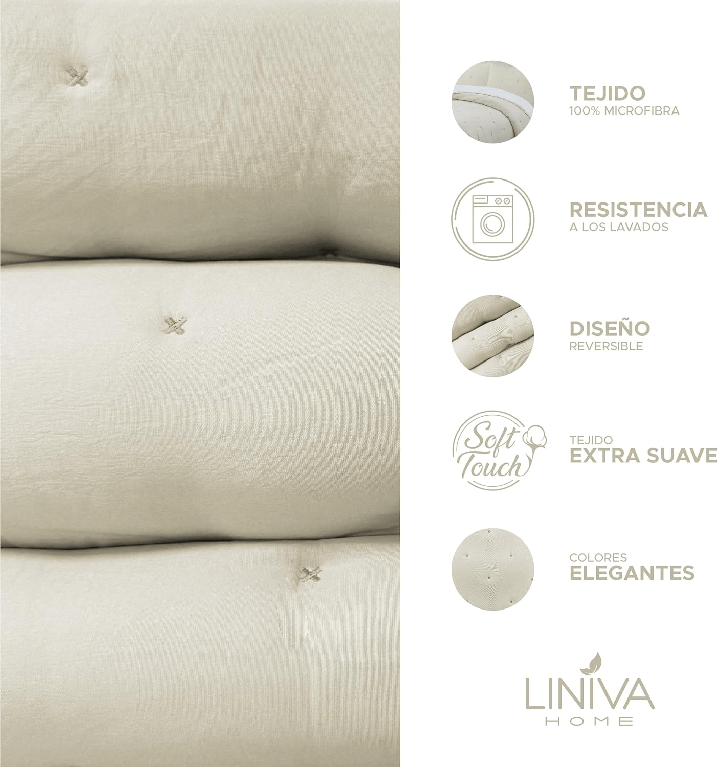 Edredón comforter Zuri beige 3 Edredón comforter Zuri beige - Imagen 3