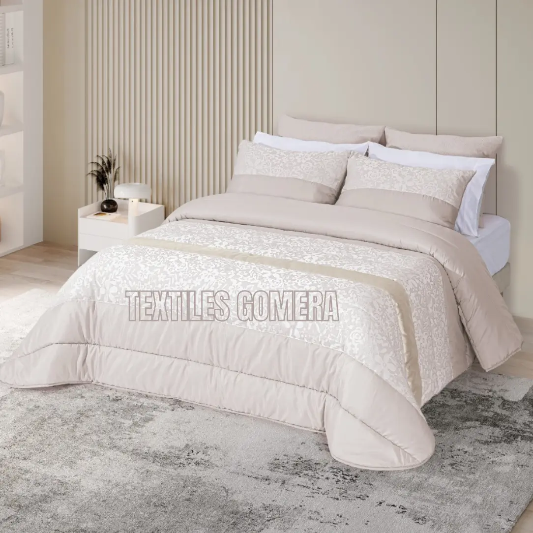 Edredón comforter jacquard Nilo taupé 1 Edredón comforter jacquard Nilo taupé