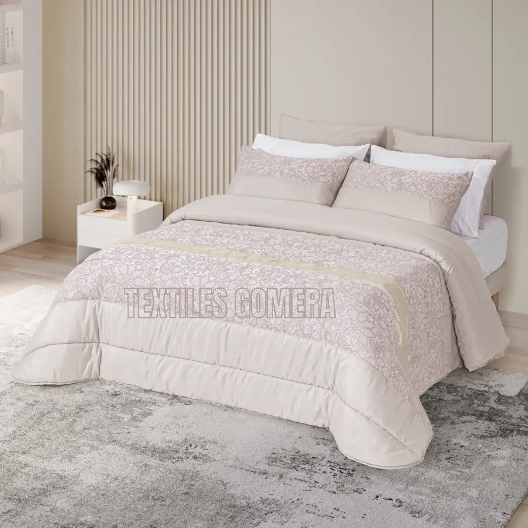 Edredón comforter jacquard Lisa taupé 1 Edredón comforter jacquard Lisa taupé