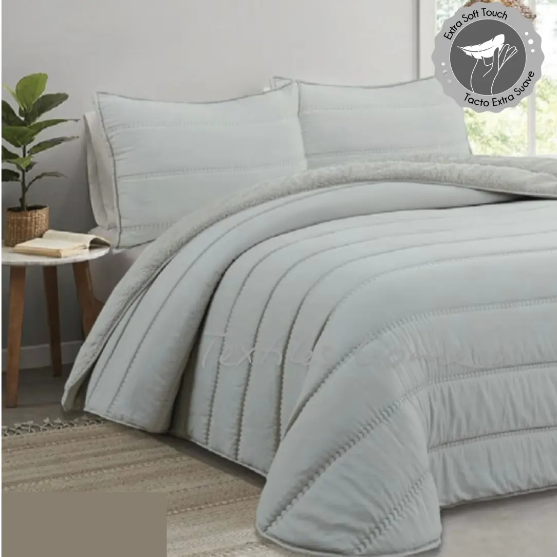 Edredón Comforter Sherpa Eliana gris 2 Edredón Comforter Sherpa Eliana gris