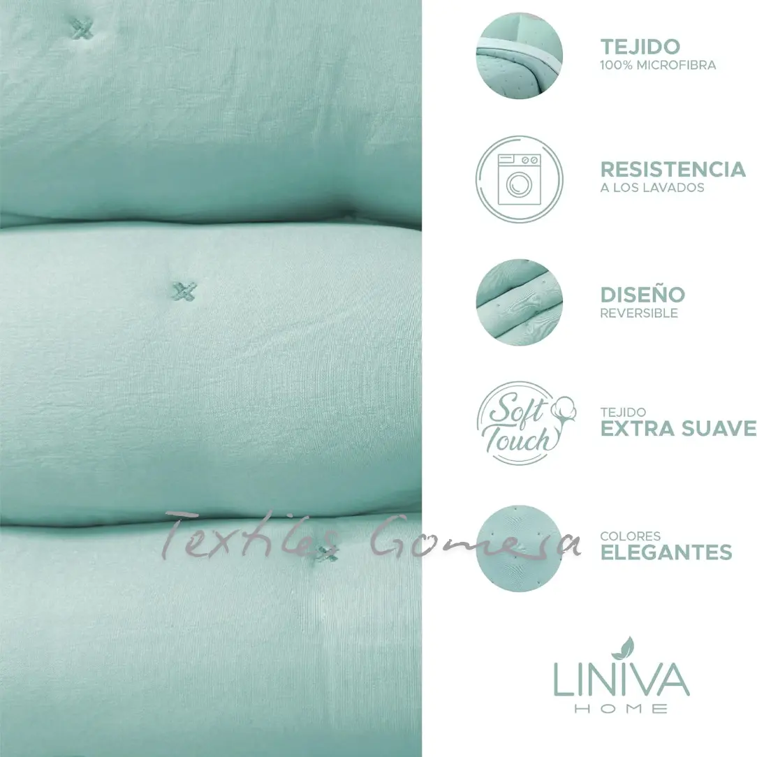 Edredón comforter Zuri aqua 3 Edredón comforter Zuri aqua - Imagen 3
