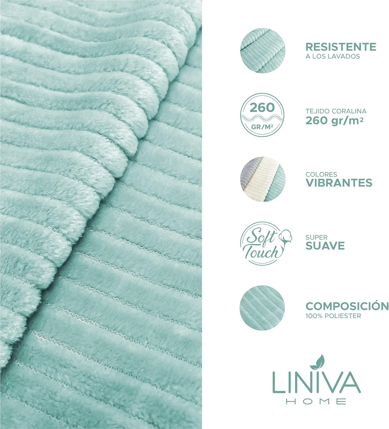 Sábana coralina jacquard Adriana aqua 3 Sábana coralina jacquard Adriana aqua - Imagen 3