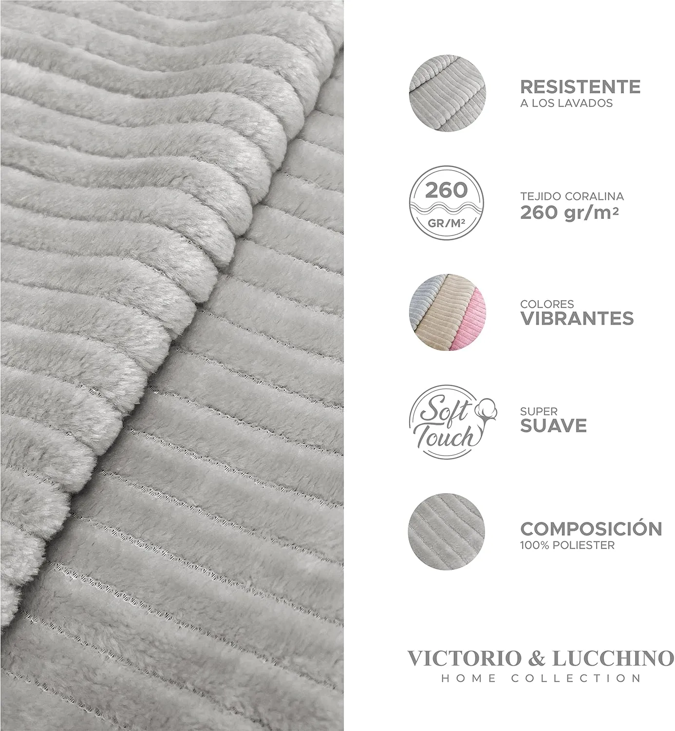 Sábana coralina jacquard Adriana gris 3 Sábana coralina jacquard Adriana gris - Imagen 3