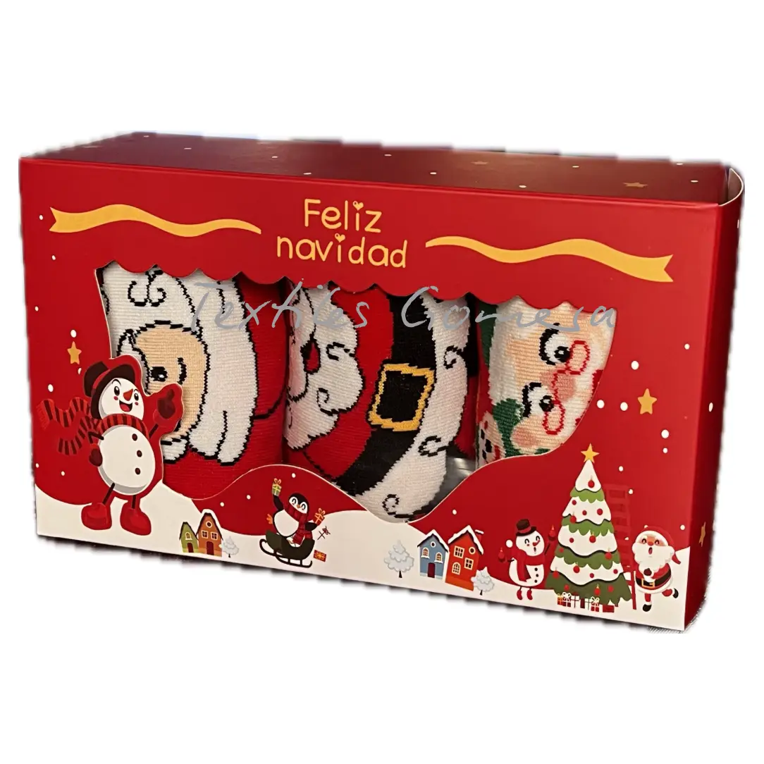 Calcetines de Navidad de Papá Noel 3 calcetines de Navidad de Papá Noel
