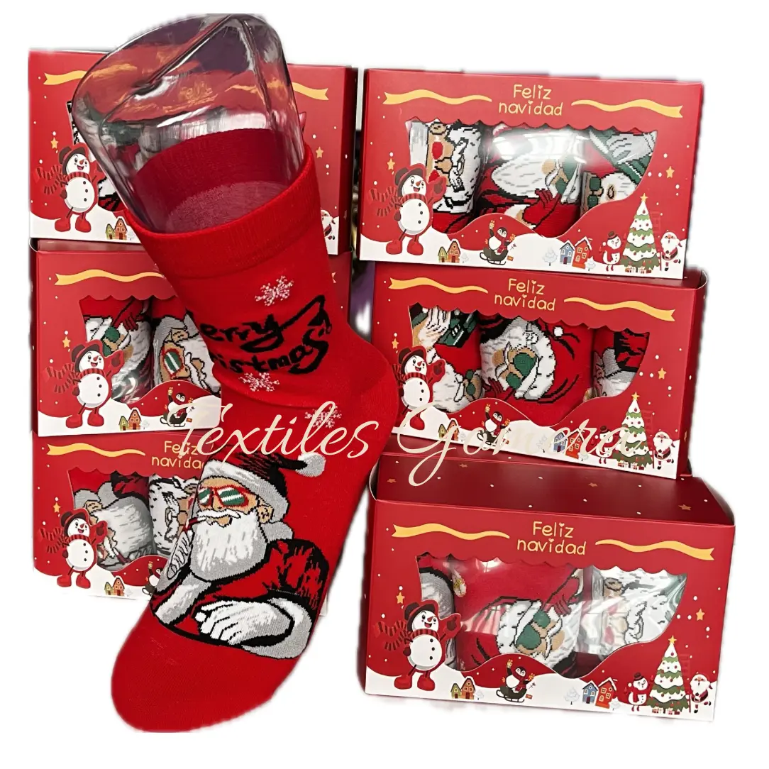 Calcetines de Navidad de Papá Noel 4 calcetines de Navidad de Papá Noel