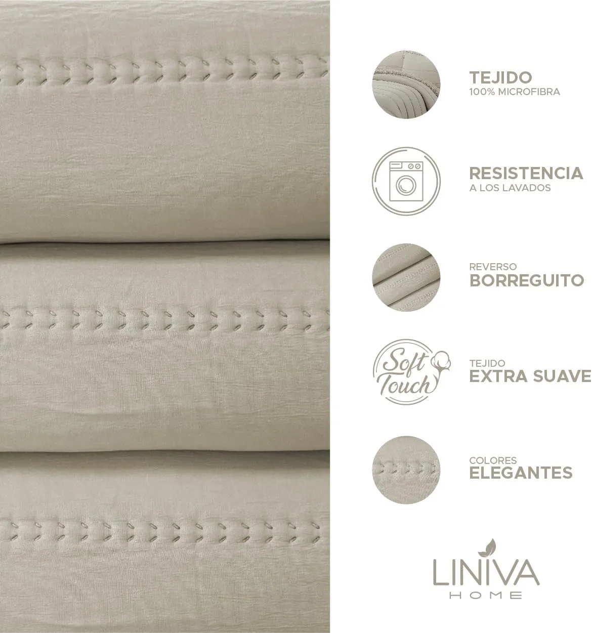 Edredón Comforter Sherpa Eliana lino 4 Edredón Comforter Sherpa Eliana lino - Imagen 4