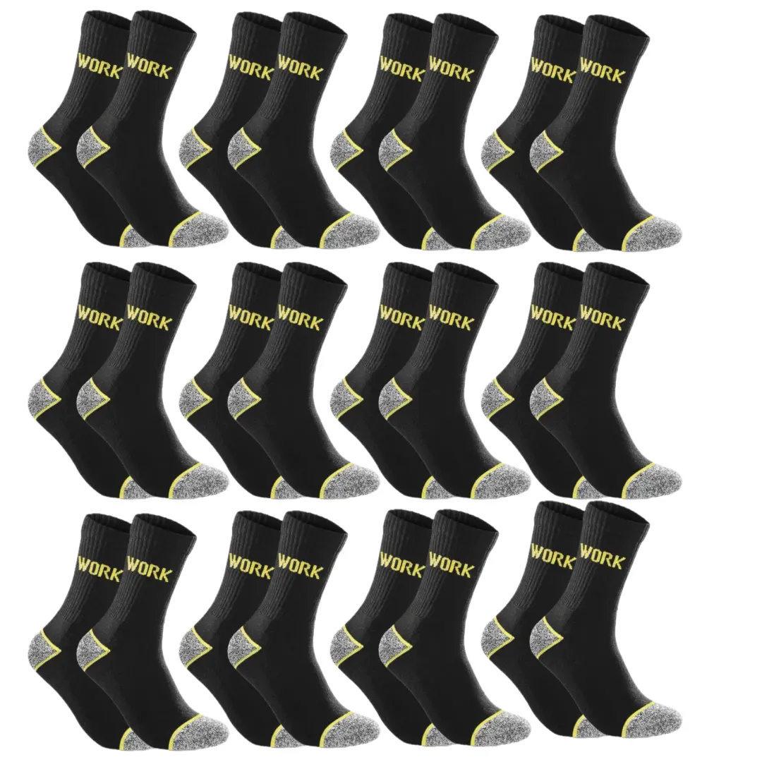 Calcetines de trabajo reforzados negros 8 pares 1 Calcetines de trabajo reforzados negros