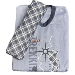Pijama Afelpado chico Brújula azul