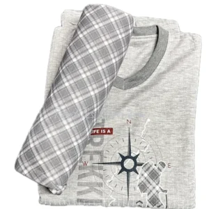 Pijama Afelpado chico Brújula gris