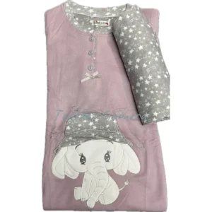 Pijama Afelpado Elefante malva