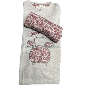 Pijama Afelpado Reloj gris