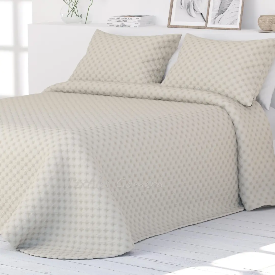 Colcha Bouti Lavada Santorini Beige 2 Colcha Bouti Lavada Santorini Beige